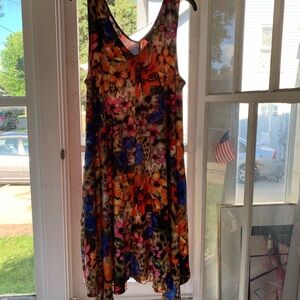 Attitudes by Renee Floral Maxi Dress in Orange, Blue, Pink, Brown
